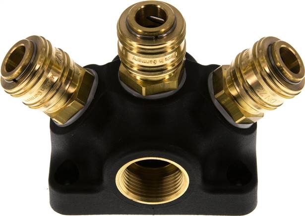 Wanddose mit G 3/4" (IG) und 3 Standard-Schnellkupplungen NW7,2