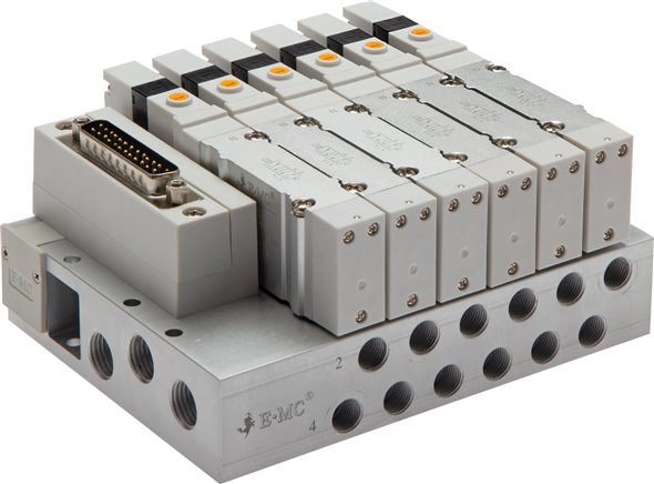 Ventilterminal 8x5/2-Wege, IO-Link, G 1/8" an Grundplatte (seitlich)