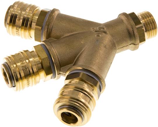 3-fach-Luftweiche mit Schnellkupplungen, G 1/2" (AG)