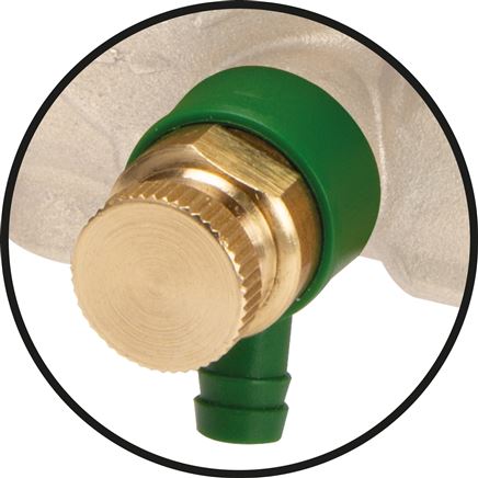 Schrägsitz-Absperrventil, Rp 2", PN 10, Messing, DVGW, mit Entleerung