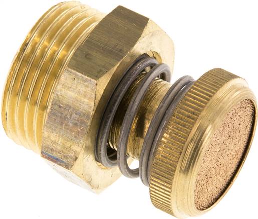 Drosselschalldämpfer G 1", Messing, Rändelschraube