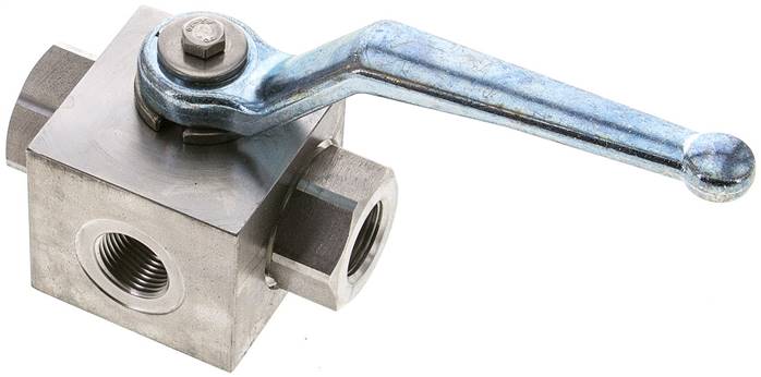 ES-Hochdruck-3-Wege Kugelhahn, L-Bohrung, G 3/8", 0 bis 400bar