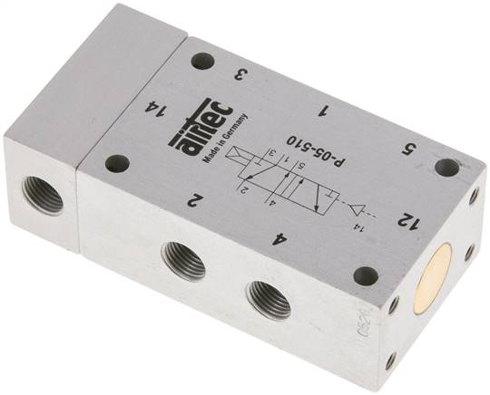 5/2-Wege Pneumatikventil mit Luftfeder, G 1/8"