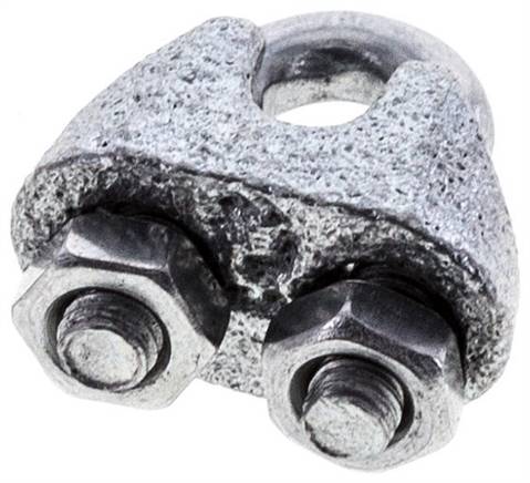 Drahtseilklemme f. 3,0mm Seil, M 4, B=9, Stahl verzinkt