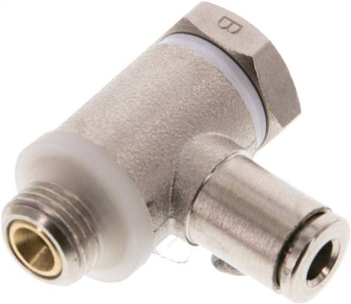 Winkel-Drosselrückschlagventil G 1/8"-4mm,abluftregelnd (Standard), Messing, Eco