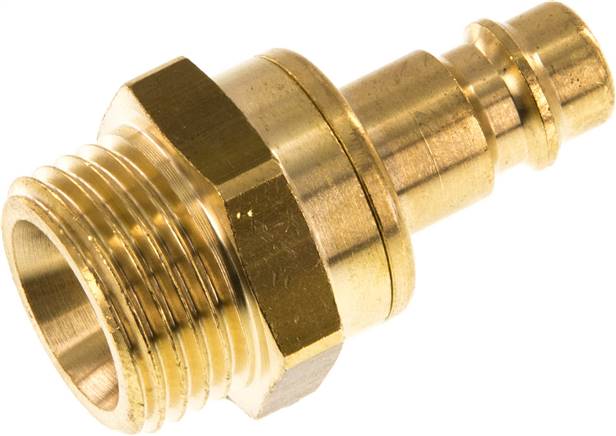 Kupplungsstecker (NW7,2) G 1/2"(AG), Messing, beidseitig absperrend