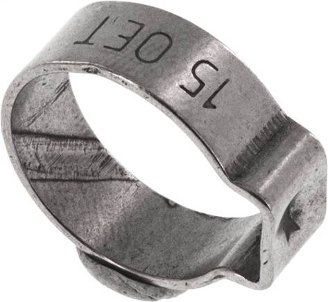 1-Ohr-Schlauchschelle 13 - 15mm, Edelstahl