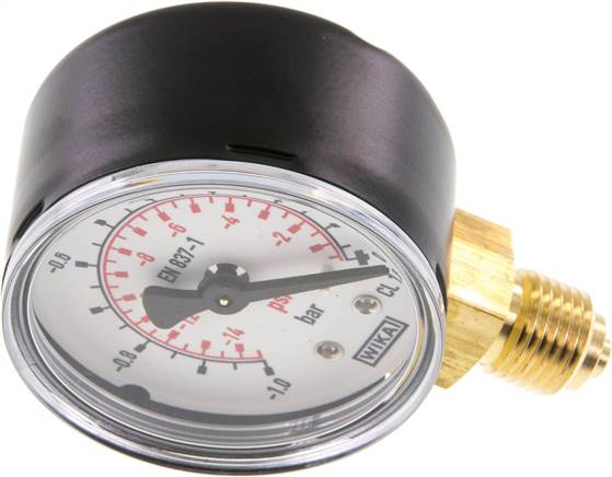 Manometer senkrecht (ST/Ms), 50mm, -1 bis 0 bar, G 1/4"