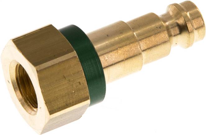 Kupplungsstecker (NW5) G 1/8"(IG), grün, Kreis Ø 10,5 mm