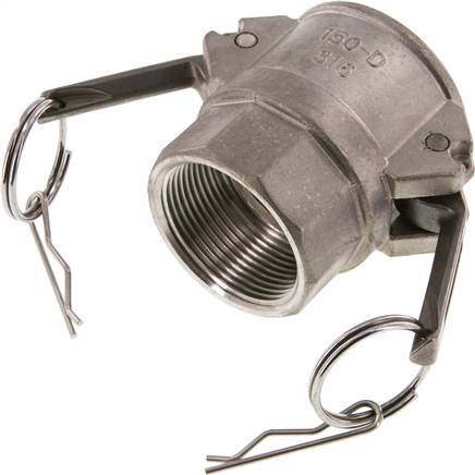 Kamlock-Kupplung (D) Rp 1-1/2"(IG), Edelstahl (1.4408)