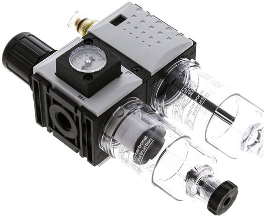 FUTURA Wartungseinheit, 2-tlg., G 1/4", 0,2 - 4 bar, Baur.0, Kompaktmanometer