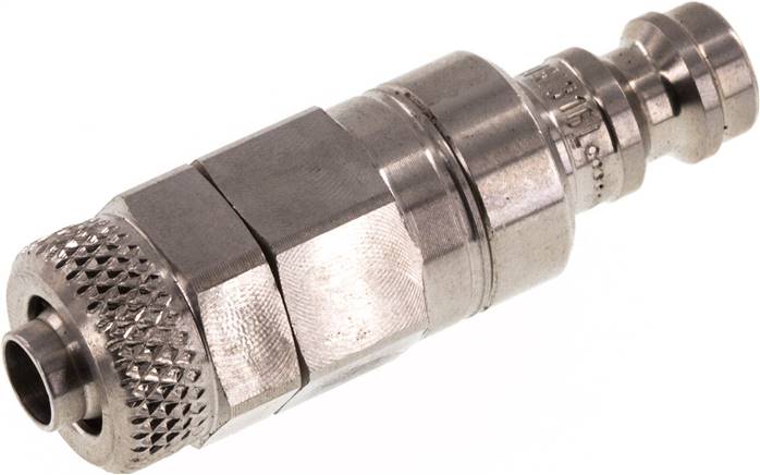 Kupplungsstecker (NW5) 8x6mm Schlauch, 1.4404, beidseitig absperrend