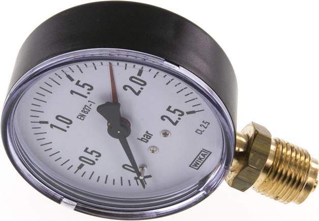 Manometer senkrecht, 80mm, 0 - 2,5 bar