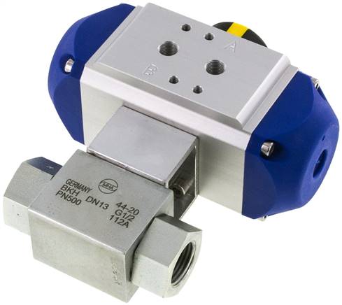 Pneumat. Hochdruck-Kugelhahn, Stahl, doppeltwirkend, G 1/2"
