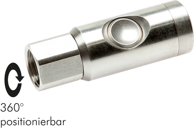 Sicherheits-Druckknopfkupplung (NW7,2), G 1/4" IG, Edelstahl
