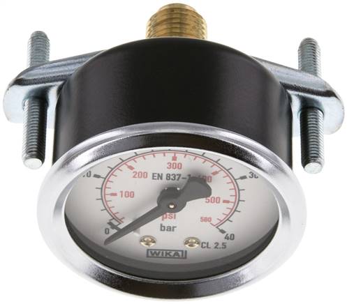 Einbaumanometer, 3-kant-Frontring, 50mm, 0 - 40 bar