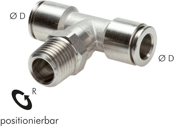 T-Steckanschluss R 1/4"-8mm, IQS-Edelstahl