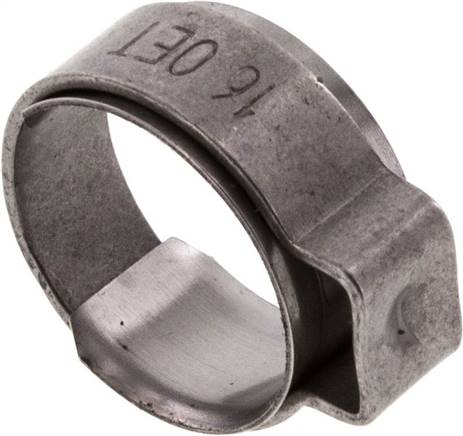 1-Ohr-Schlauchschelle 13,1 - 15,3mm, Edelstahl