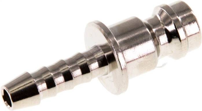 Kupplungsstecker (NW5) 4mm Schlauch, Messing vernickelt