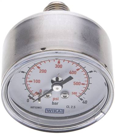 ES-Manometer waagerecht, 50mm, 0 - 40 bar, G 1/4"