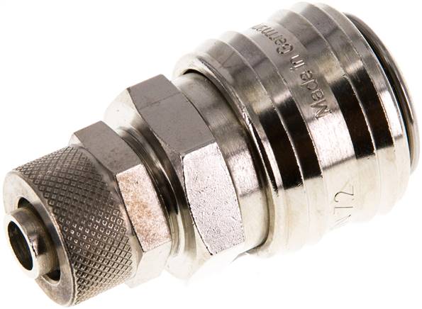 Schnellkupplung (NW7,2) 10x8mm Schlauch, Messing vernickelt