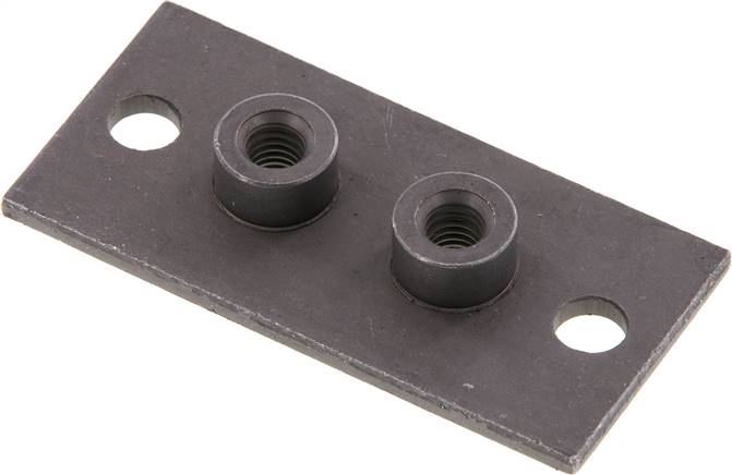 verlängerte Anschweißplatte mit Befestigungsbohrungen, Stahl blank, Baugröße 1,, verlängerte Anschweißplatte, leicht