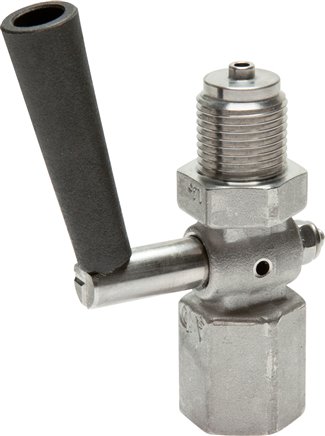 Manometer-Absperrhahn G 1/2" Muffe - Zapfen, 1.4571, ohne Prüfanschluss