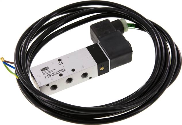 5/2-Wege Magnetventil, G 1/8", Feder, 230 V AC (ATEX)