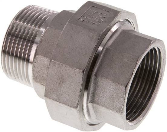 Verschraubung flach dichtend Rp/R 1-1/4" (IG/AG), Edelstahl