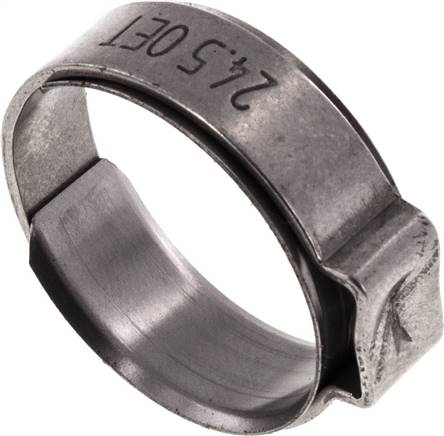 1-Ohr-Schlauchschelle 21 - 23,8mm, Edelstahl