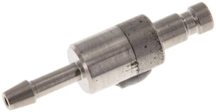 Kupplungsstecker (NW2,7) 3mm Schlauch, Edelstahl, beidseitig absperrend