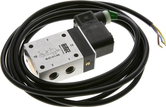 3/2-Wege Magnetventil, G 1/4", Federrückstellung (NO), 24 V= (ATEX), mit 3m Kabel