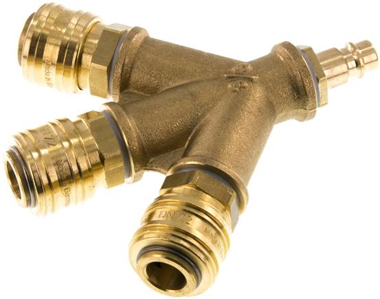 3-fach-Luftweiche mit Schnellkupplungen, Kuppl.-Stecker, 338