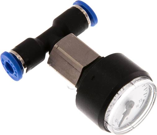 Manometer 0 - 16bar, 4mm Schlauch, IQS-Standard