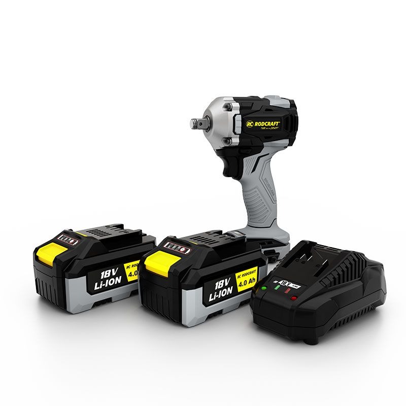 Rodcraft Akku-Schlagschrauber Vierkant 1/2"  "Mini eBeast", inkl. 2x 4Ah Akku, Ladegerät  und Softtasche RC9067K4