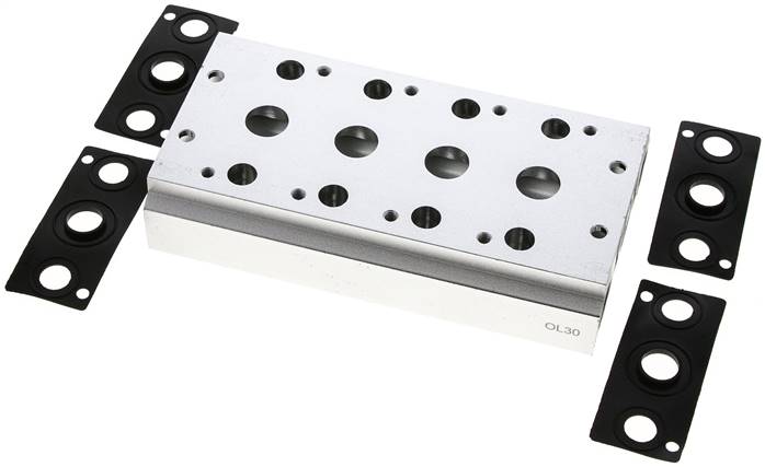 Mehrfachanschlussplatte (4-fach) für 5/2-Wege & 5/3-Wege Ventile zu V 53-4