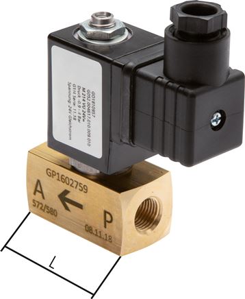 3/2-Wege Vakuumventil (NC), G 1/2", -0,9 bis 6bar, 230 V AC