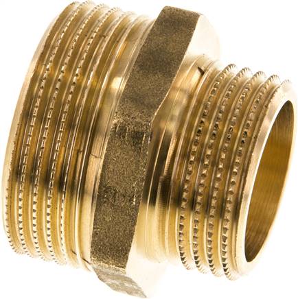Doppelnippel G 1-1/4"-G 1", Messing/Rotguss