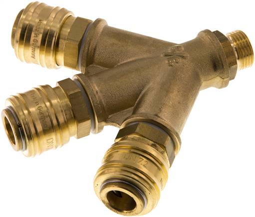 3-fach-Luftweiche mit Schnellkupplungen, G 3/8" (AG)