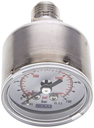ES-Manometer waagerecht, 40mm, 0 - 100 bar, G 1/4"
