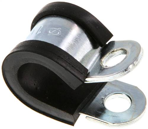 Gummiprofilierte Rohrschelle 10mm, DIN 3016-1