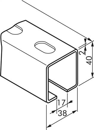 Montageschiene MS 38/40, 2 mtr., Edelstahl A4