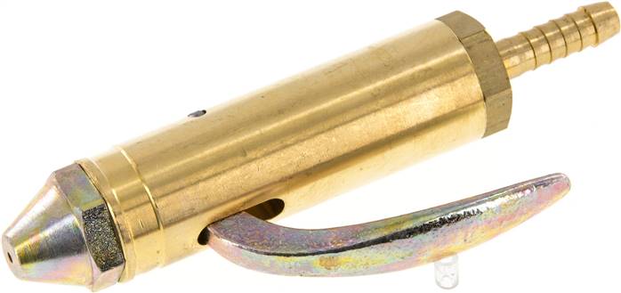 Gerader Ausblashahn, mit Schlauchanschluss 6 mm, Messing