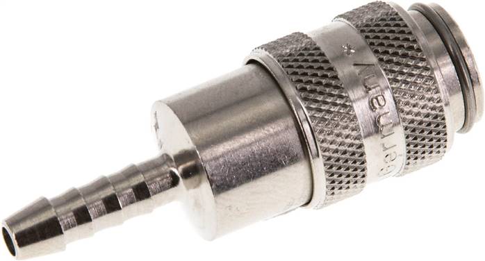 Schnellkupplung (NW5) 4mm Schlauch, Messing vernickelt