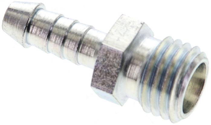 Schlauchnippel M 12 x 1,5 (6 L), 5 - 6mm, Stahl verzinkt
