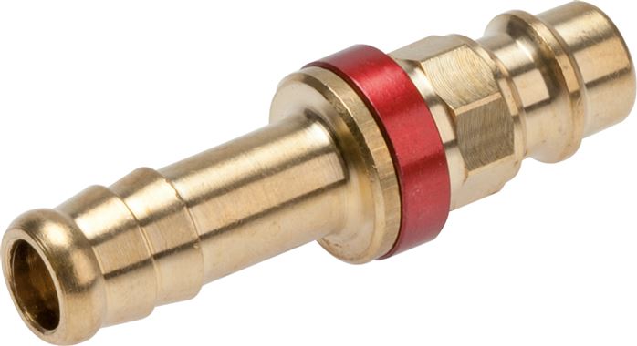 Kupplungsstecker (NW7,2) 9 (3/8")mm Schlauch, rot, Achteck SW12