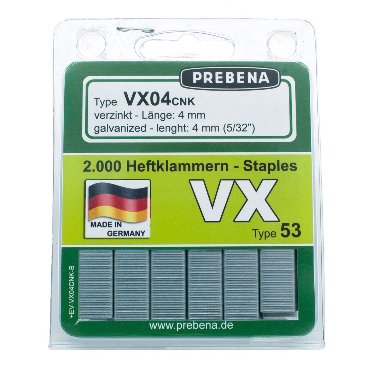 Prebena Heftklammern im Blister VX04CNK-B