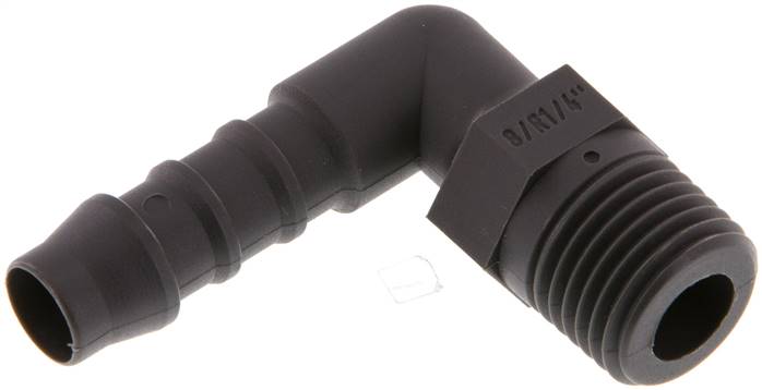 Winkel-Gewindetülle R 1/4"-8 (5/16")mm, PA 6