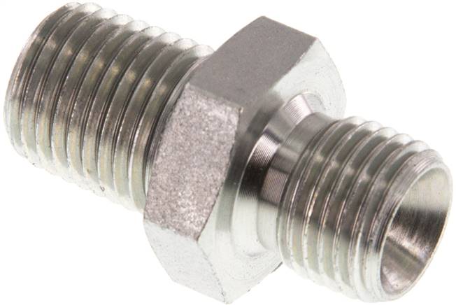 Hochdruck-Doppelnippel G 1/4"-NPT 1/4", Stahl verzinkt