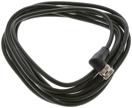 Kabel mit M12-Kupplung, 3 m, abgewinkelt, 5 lose Kabelenden (Pin 1 bis 5)